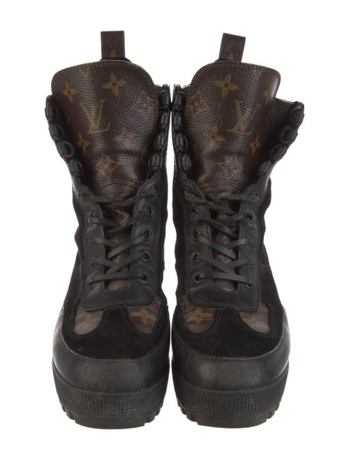 Louis Vuitton LV Monogram Suede Combat Boots
