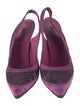 Louis Vuitton Satin Lace Pattern Slingback Pumps