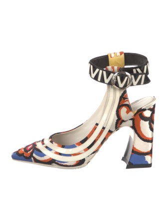 Louis Vuitton Satin Printed Pumps