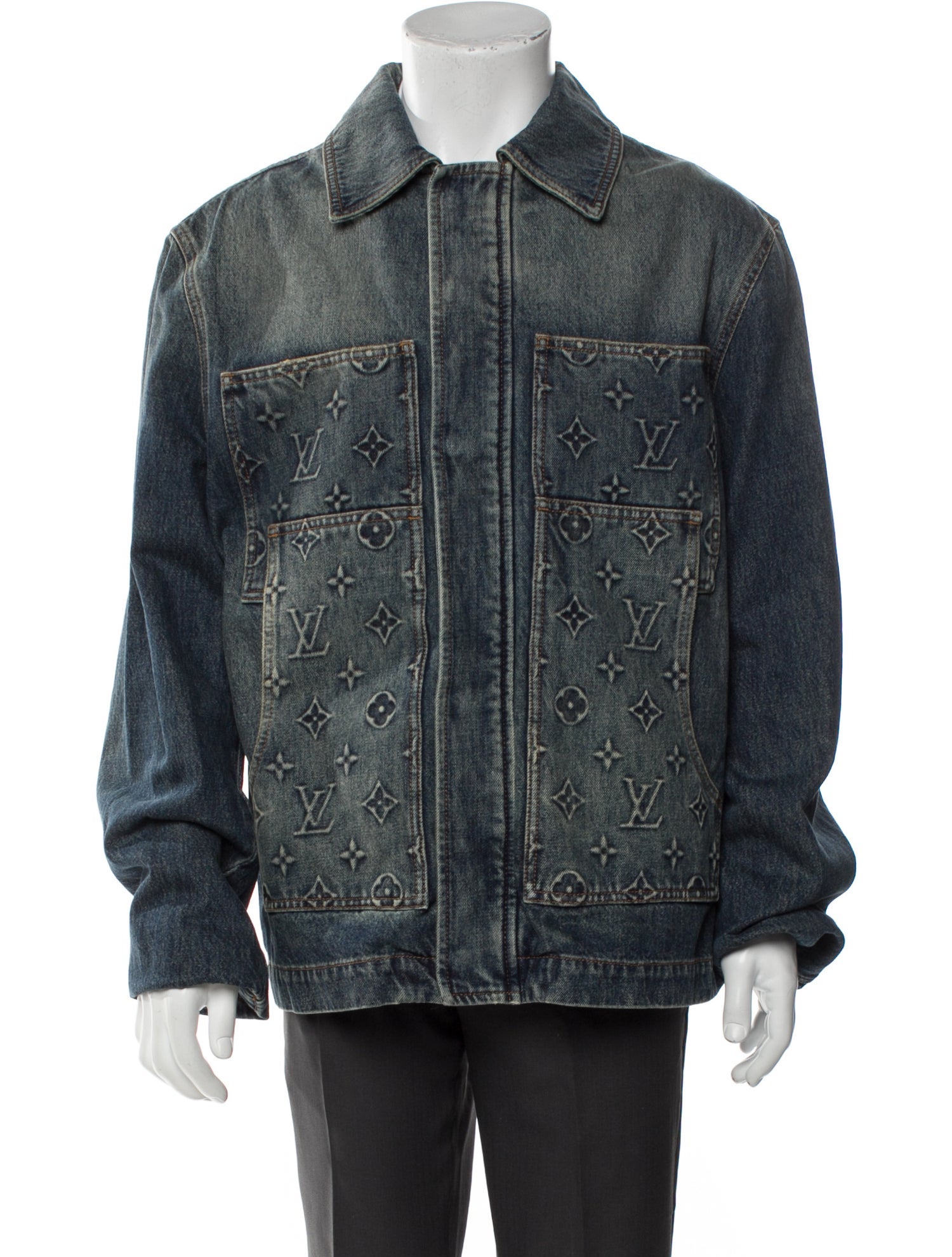Louis Vuitton 2023 Zip-Up Workwear Denim Denim Jacket w/ Tags