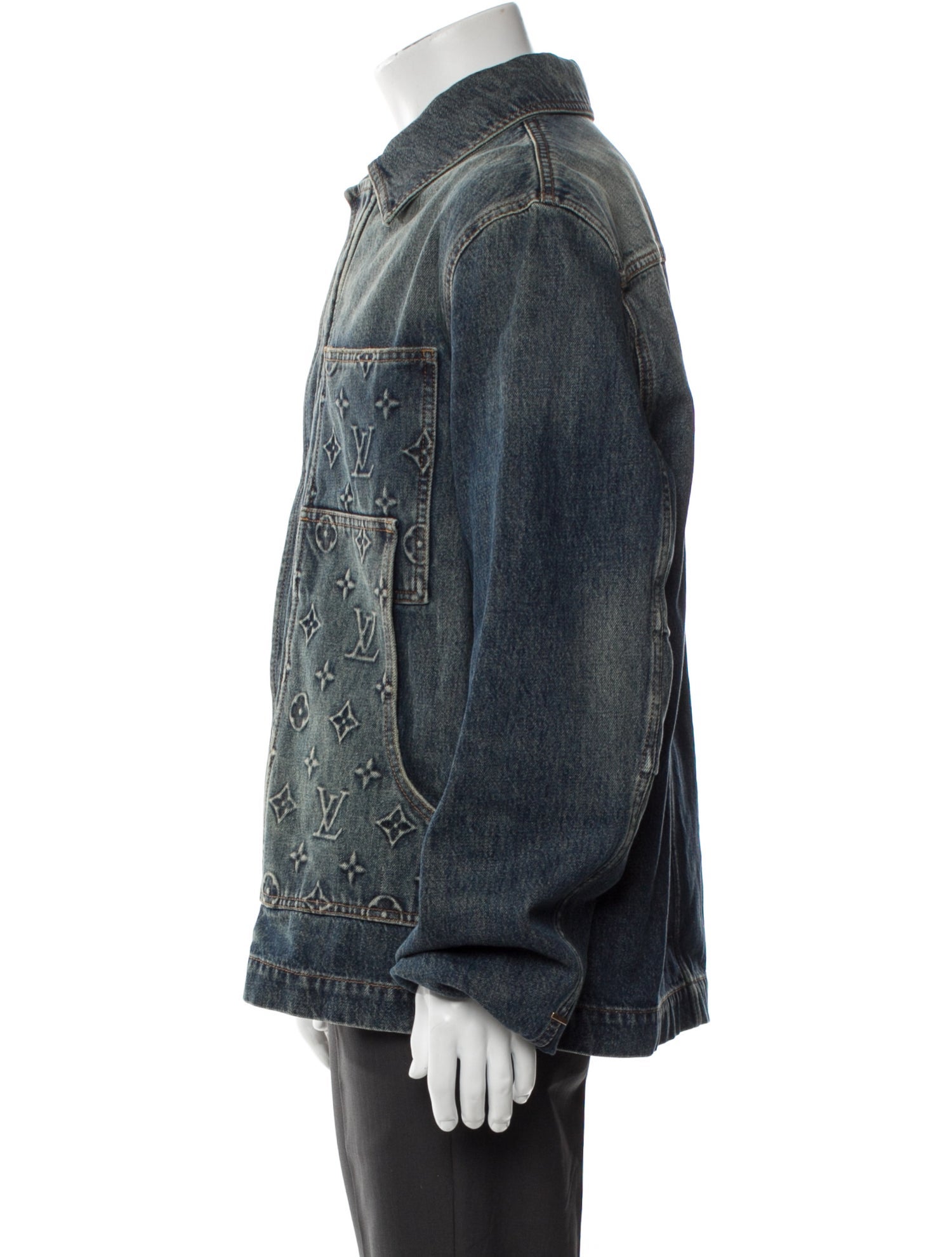 Louis Vuitton 2023 Zip-Up Workwear Denim Denim Jacket w/ Tags