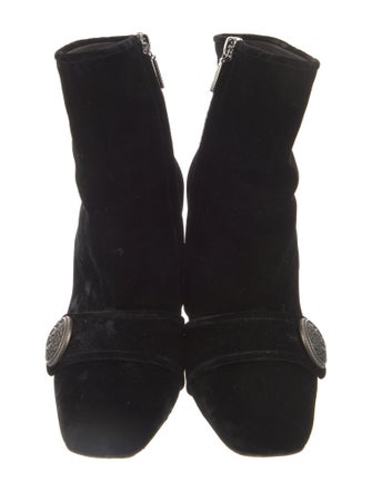 Louis Vuitton Velvet Studded Accents Boots