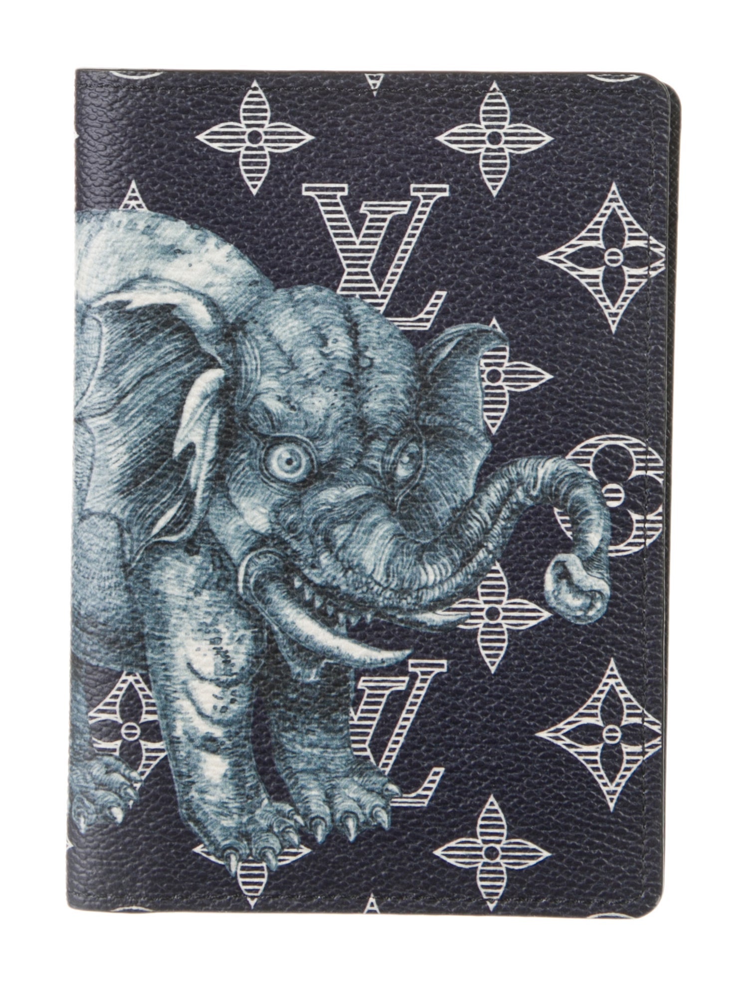 Louis Vuitton Ink Monogram Savane Elephant Canvas Chapman Passport Holder