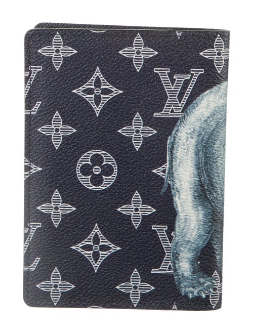Louis Vuitton Ink Monogram Savane Elephant Canvas Chapman Passport Holder