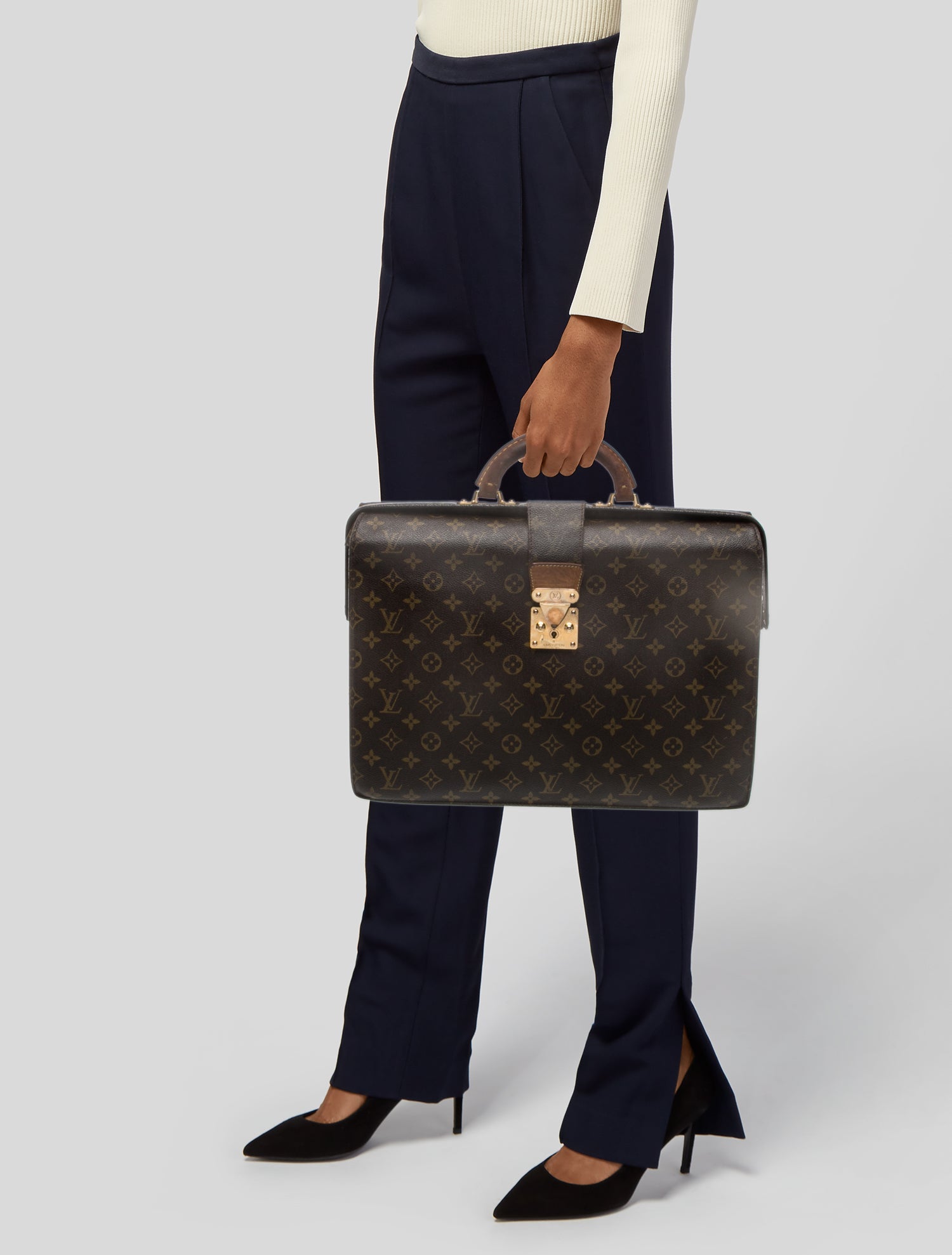 Louis Vuitton LV Monogram Serviette Fermoir Vintage