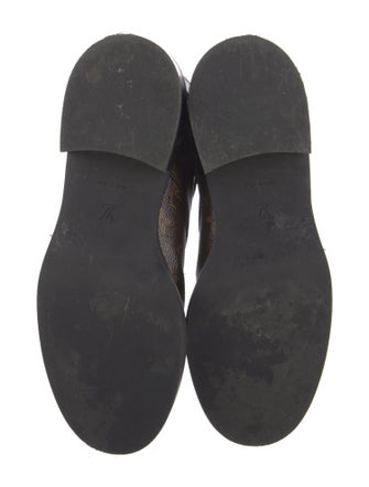 Louis Vuitton LV Monogram Leather Trim Embellishment Combat Boots