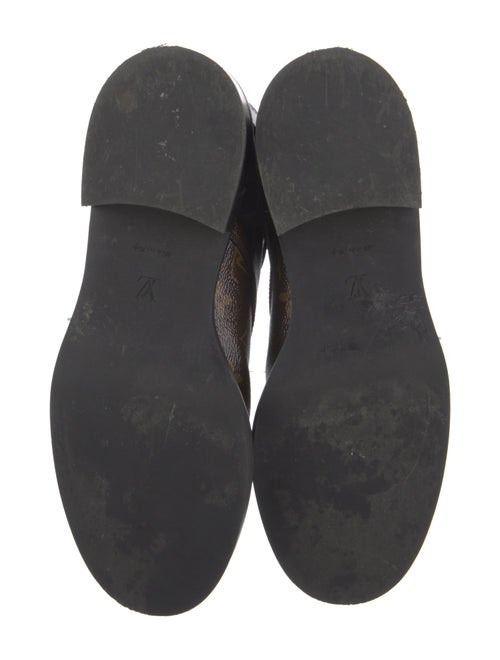 Louis Vuitton LV Monogram Leather Trim Embellishment Combat Boots