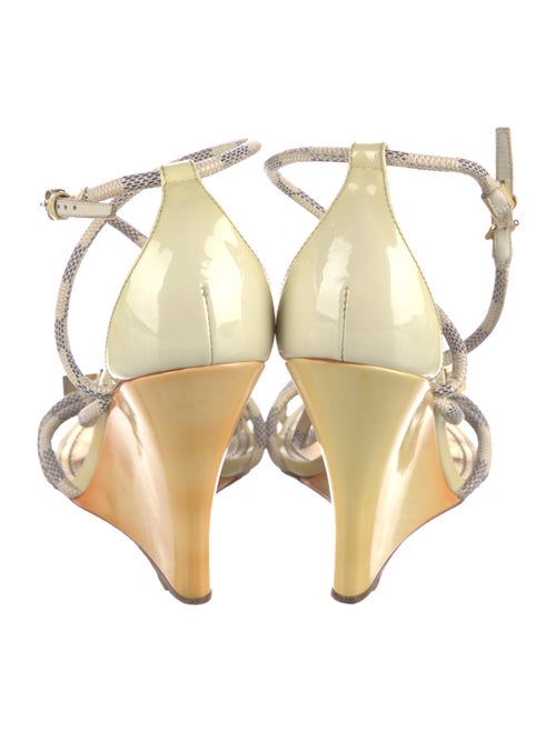 Louis Vuitton Damier Azur Pattern Patent Leather Sandals