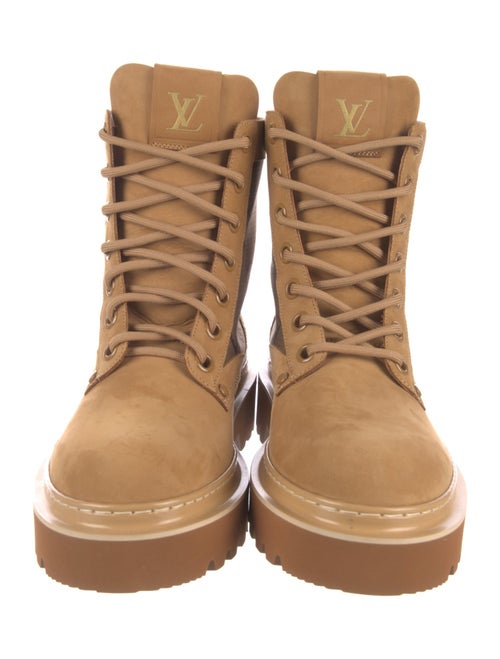 Louis Vuitton LV Monogram Suede Lace-Up Boots