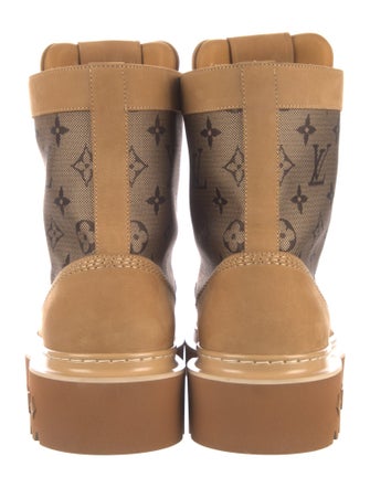 Louis Vuitton LV Monogram Suede Lace-Up Boots