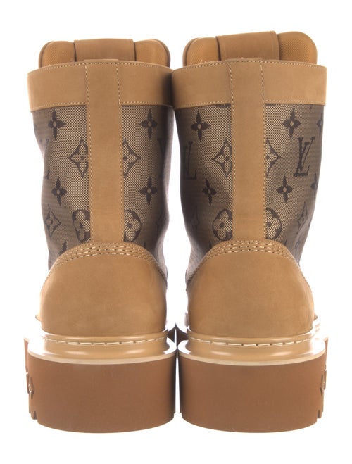 Louis Vuitton LV Monogram Suede Lace-Up Boots