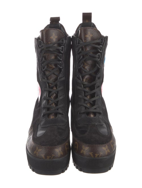 Louis Vuitton LV Monogram Suede Combat Boots