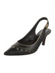 Louis Vuitton Leather Studded Accents Slingback Pumps