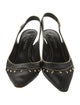 Louis Vuitton Leather Studded Accents Slingback Pumps