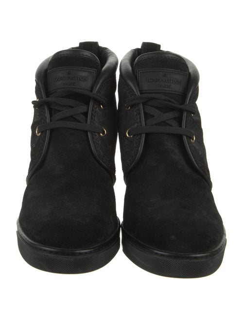 Louis Vuitton LV Monogram Suede Lace-Up Boots