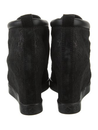 Louis Vuitton LV Monogram Suede Lace-Up Boots