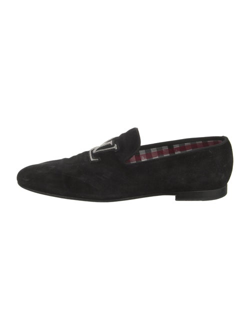 Louis Vuitton Suede Embroidered Accent Loafers