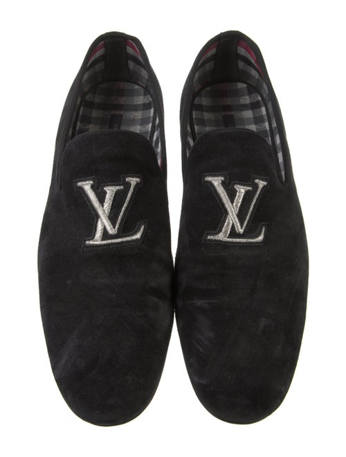 Louis Vuitton Suede Embroidered Accent Loafers