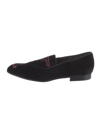 Louis Vuitton Velvet Embroidered Accent Loafers