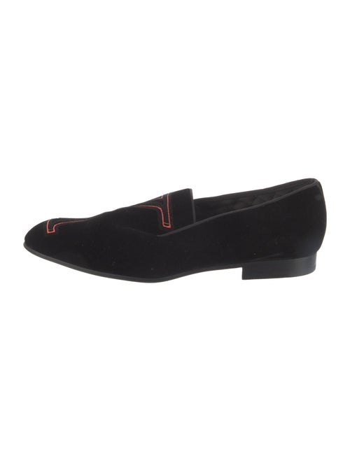 Louis Vuitton Velvet Embroidered Accent Loafers