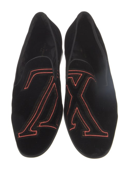 Louis Vuitton Velvet Embroidered Accent Loafers