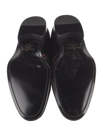 Louis Vuitton Velvet Embroidered Accent Loafers
