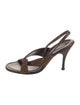 Louis Vuitton Damier Ebene Pattern Ponyhair Slingback Sandals