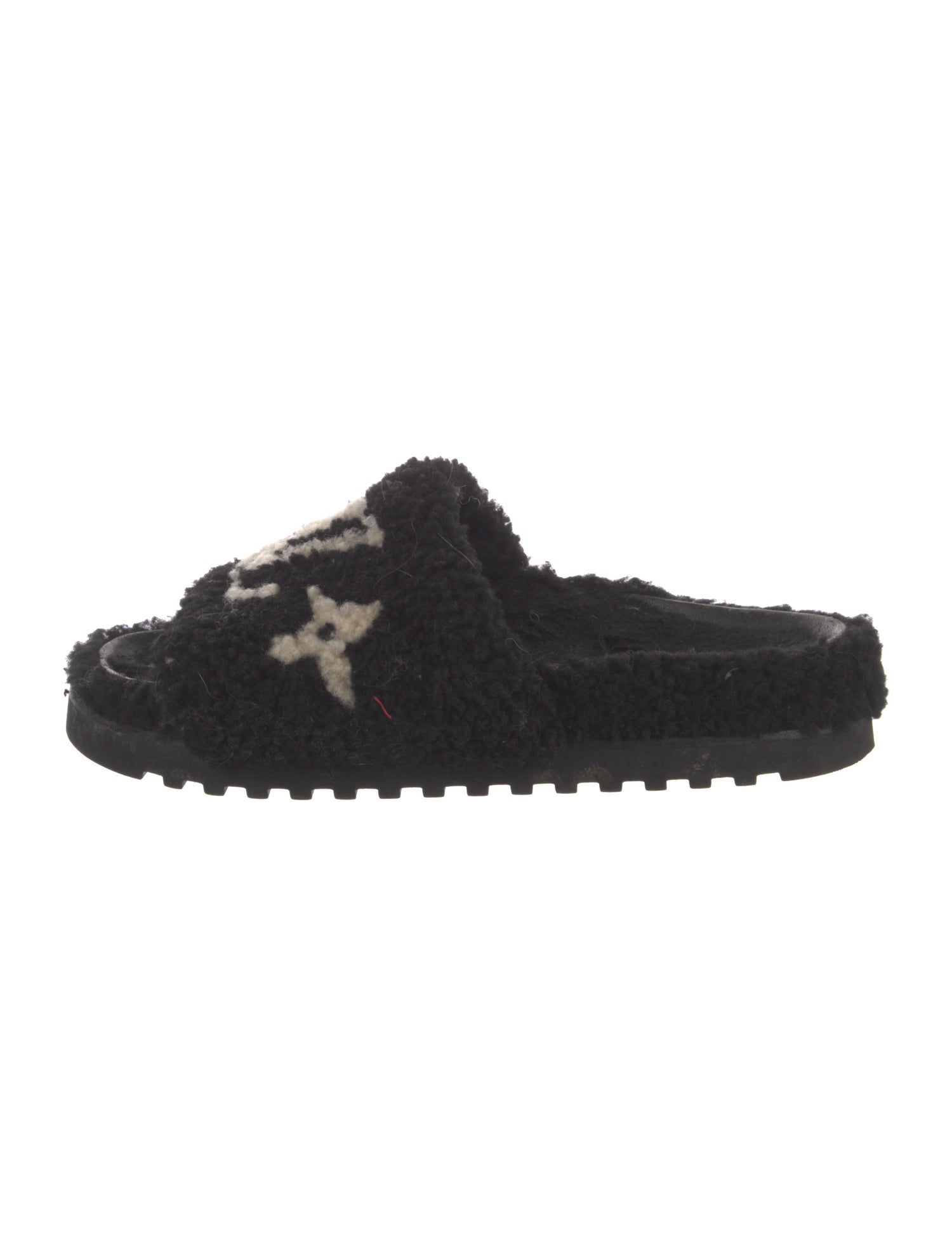 Louis Vuitton Shearling Printed Slides