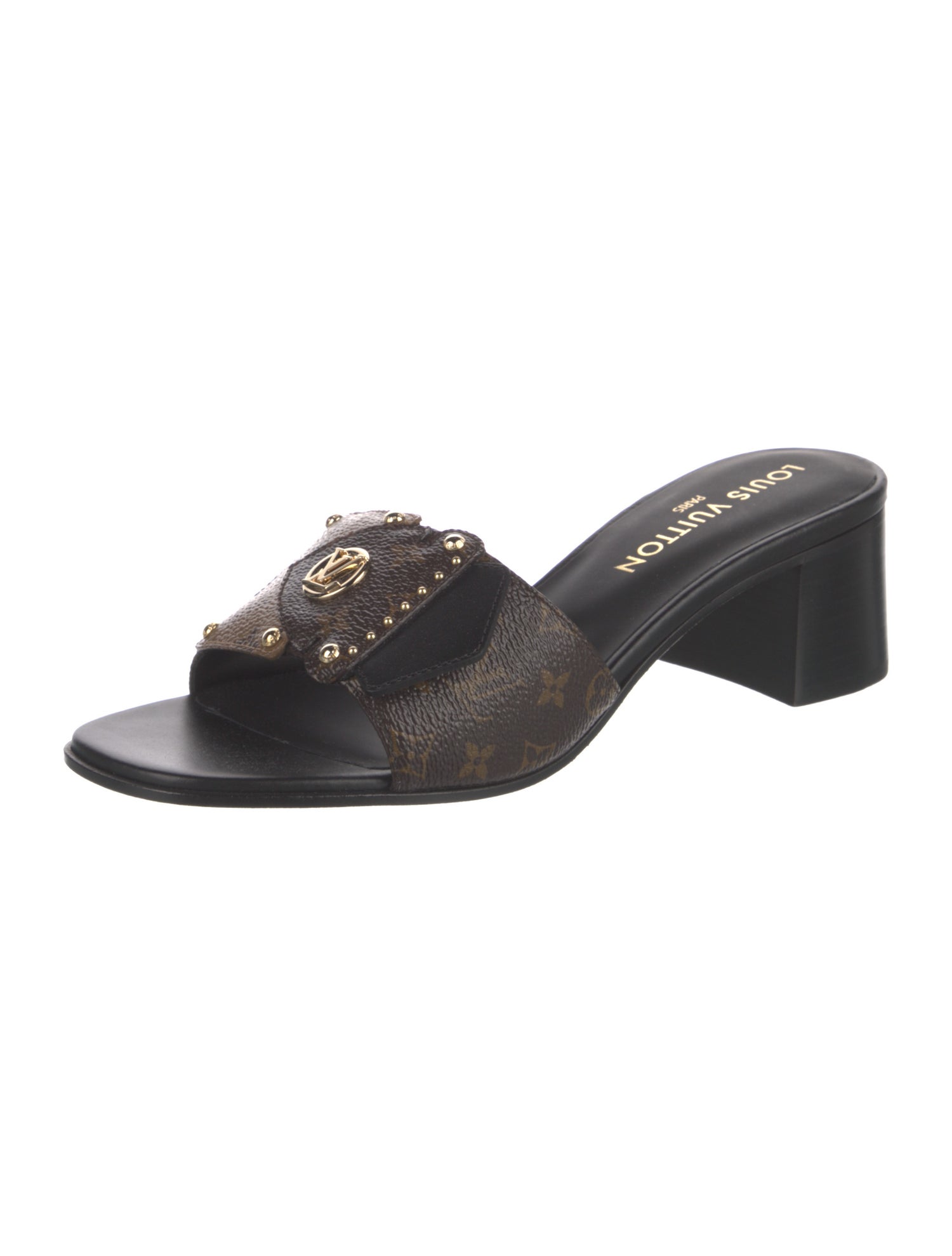 Louis Vuitton LV Monogram Studded Accents Slides