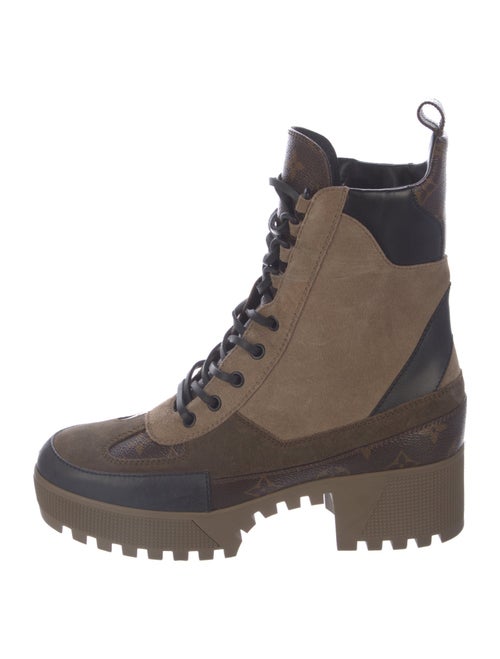 Louis Vuitton LV Monogram Suede Combat Boots