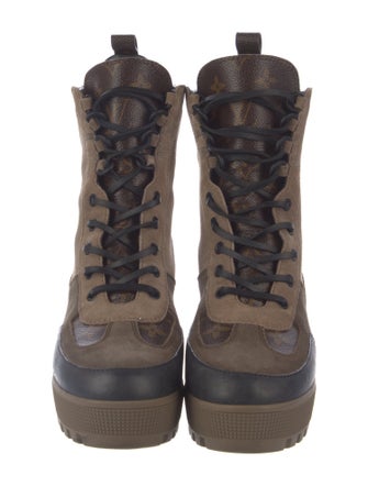 Louis Vuitton LV Monogram Suede Combat Boots