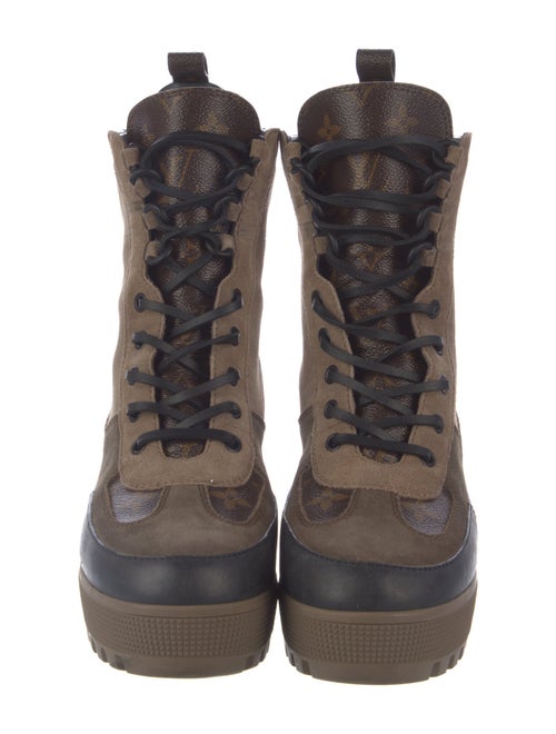 Louis Vuitton LV Monogram Suede Combat Boots