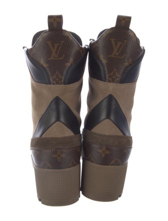 Louis Vuitton LV Monogram Suede Combat Boots