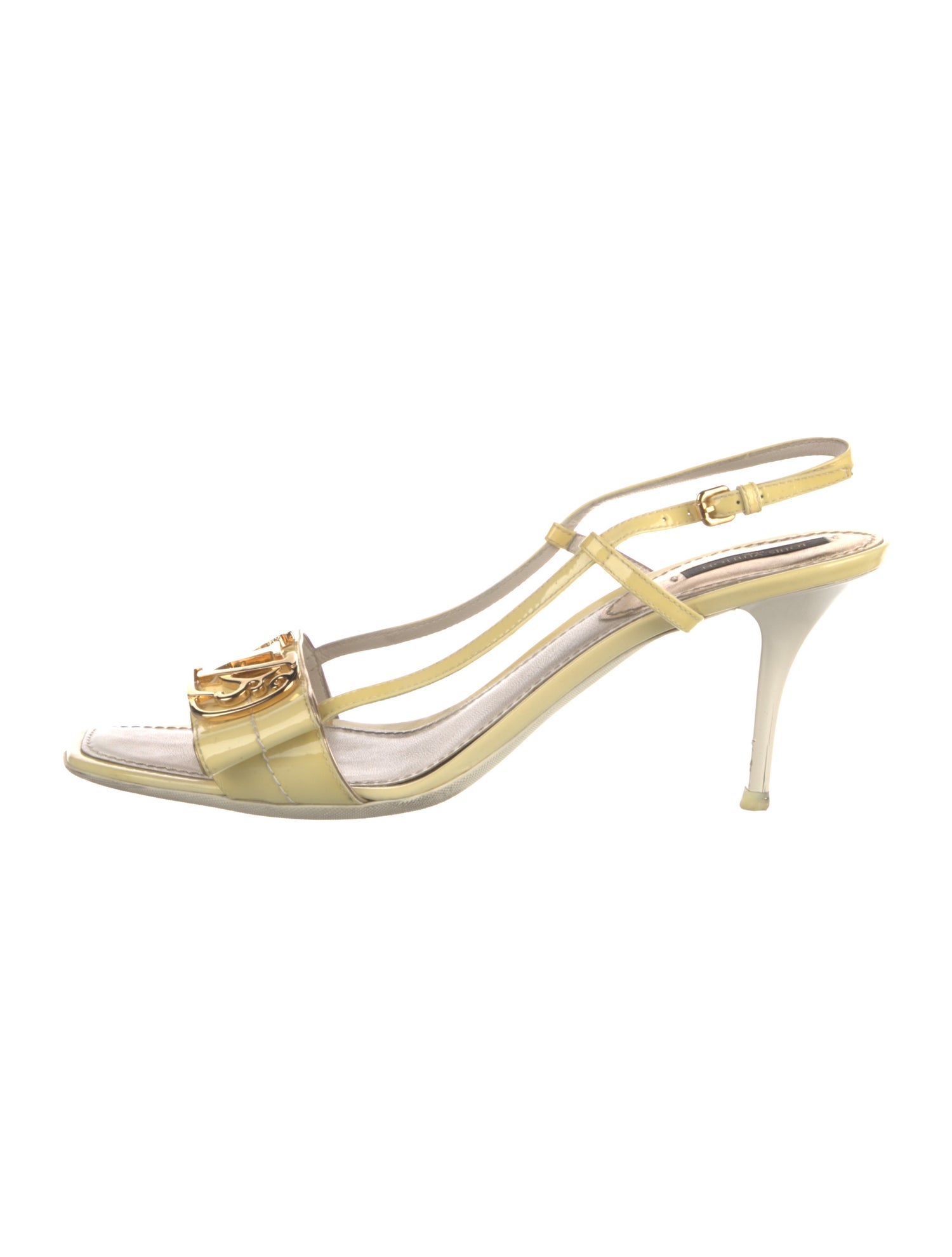 Louis Vuitton Vintage Patent Leather Slingback Sandals