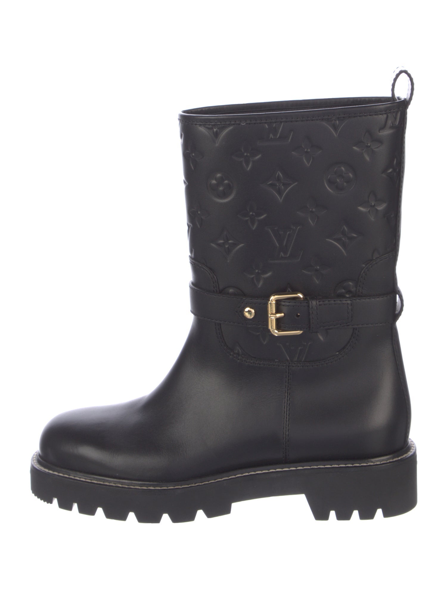 Louis Vuitton LV Monogram Leather Moto Boots
