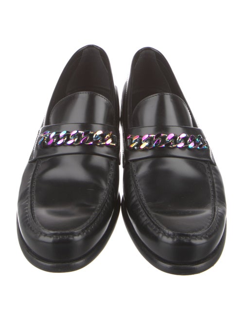 Louis Vuitton Leather Chain-Link Accents Loafers