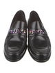 Louis Vuitton Leather Chain-Link Accents Loafers