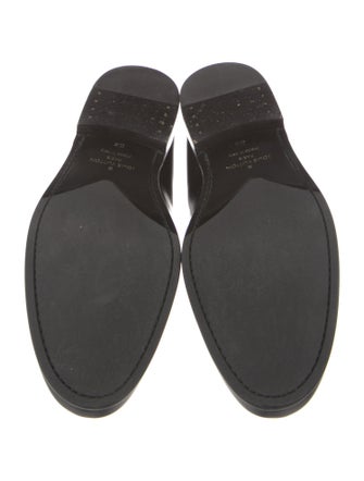 Louis Vuitton Leather Chain-Link Accents Loafers