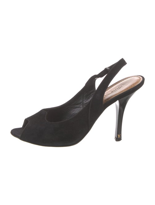 Louis Vuitton LV Monogram Suede Slingback Pumps