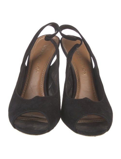 Louis Vuitton LV Monogram Suede Slingback Pumps