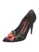 Louis Vuitton Suede Floral Print Pumps