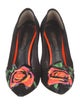 Louis Vuitton Suede Floral Print Pumps