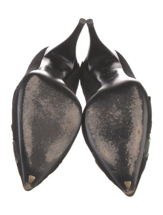 Louis Vuitton Suede Floral Print Pumps