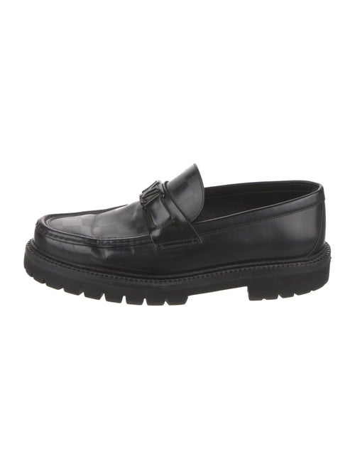 Louis Vuitton Chain-Link Accent Leather Loafers