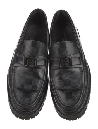 Louis Vuitton Chain-Link Accent Leather Loafers