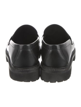 Louis Vuitton Chain-Link Accent Leather Loafers