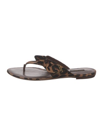 Louis Vuitton Animal Print Bow Accents Slides