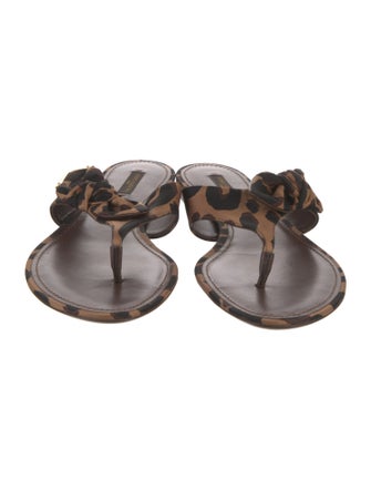 Louis Vuitton Animal Print Bow Accents Slides