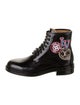 Louis Vuitton Leather Graphic Print Combat Boots