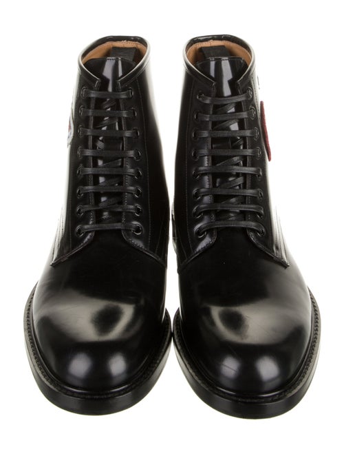 Louis Vuitton Leather Graphic Print Combat Boots